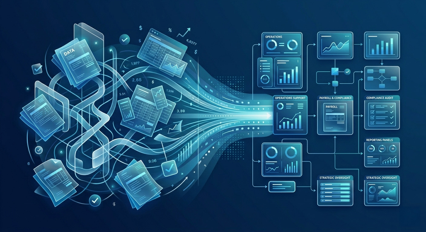 Managed operations support with payroll, compliance, and strategic visibility